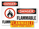 Flammable Warnings Signs