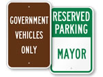 Government Vehicle Parking Signs