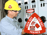 Lock Out Tag Out Trained   Hard Hat Labels