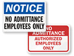 No Admittance Employee Only