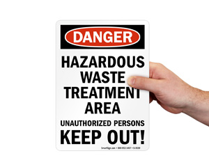 Danger Hazardous Area Waste Treatment Area Signs