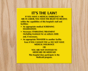 Medical Emergency Rights Door Sign
