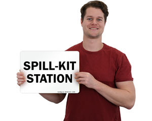 Spill Kit Station Dark Sign