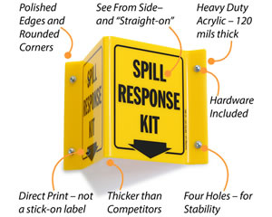 Spill Response Projecting Kit Sign