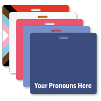 Custom Preferred Pronoun Badge Buddy Horizontal