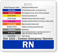 Custom Hospital Code Badge Buddy, Dial Emergency Operator