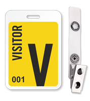Visitor Reusable ID Badge With Bulldog Clip