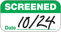 Expiring Screened Sticker, 2 Rolls of 500 Stickers with Fold Under Tab & Date