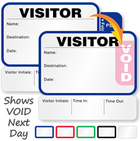Sign-Out 1-Day Time Expiring Voiding Visitor Pass