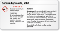 Sodium Hydroxide Tiny GHS Chemical Label