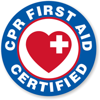 CPR First Aid Certified Hard Hat Decal