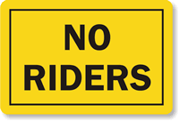 Dashboard Safety Decals  No Riders