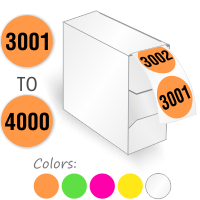 3001 4000 Circular Consecutive Number Colored Labels In Dispenser