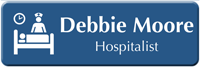 Customizable Hospitalist LaserLogo Name Badge with Inpatient Symbol