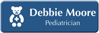 Customizable Pediatrician LaserLogo Badge with Pediatrics Teddy Symbol