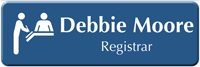 Customizable Registrar LaserLogo Name Badge with Registration Symbol