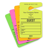 Parking Permit Hang Tag Imprinted with Address