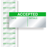 Accepted Calibration Labels Green On Silver