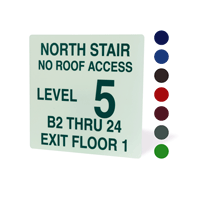 North Stair, No Roof Access; Exit Glow Sign