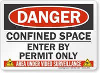Confined Space Enter By Permit Only Sign