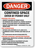 Confined Space Enter By Permit Only Sign