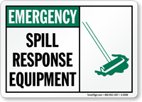 Emergency Spill Response Equipment Sign