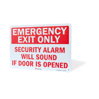Emergency Exit Door Must Remain Closed Sign