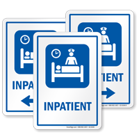 Inpatient Sign with Patient on Bed Nurse Symbol