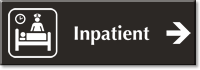 Inpatient Engraved Sign Patient Nurse Right Arrow Symbol