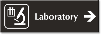 Laboratory Engraved Sign with Microscope Research Right Symbol
