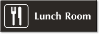 Lunch Room Engraved Sign Fork and Knife Symbol