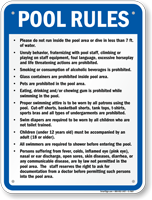 Pool Rules Sign for Maryland