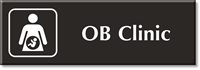 OB Clinic Engraved Sign Baby In Womb Symbol