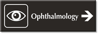 Ophthalmology Engraved Sign Eye Right Arrow Symbol