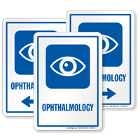 Ophthalmology Hospital Sign with Eye Symbol