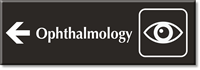 Ophthalmology Engraved Sign Eye Left Arrow Symbol