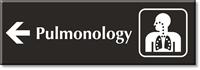 Pulmonology Engraved Sign Respiratory and Left Arrow Symbol