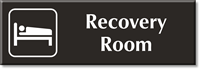 Recovery Room Engraved Sign Patient On Bed Symbol