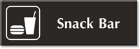 Snack Bar Engraved Sign Burger and Drink Symbol