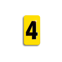 Character Black on Yellow "4" For Horizontal Mounting Holder