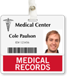 Medical Records Badge Buddy For Horizontal Id Cards