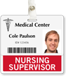 Nursing Supervisor Badge Buddy For Horizontal Id Cards