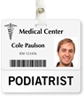Podiatrist Badge Buddy For Horizontal ID Cards