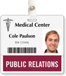 Public Relations Badge Buddy For Horizontal Id Cards
