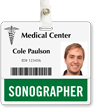 Sonographer Badge Buddy For Horizontal Id Cards