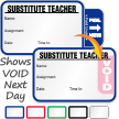 Tab-Expiring Substitute Teacher Labels Book