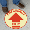 Emergency Exit Glow In The Dark Floor Sign