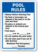 Pool Rules, Timings and Maximum Occupancy Sign