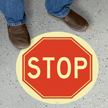 Stop Glow In The Dark Floor Sign