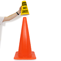 Caution Wet Concrete Cone Message Collar